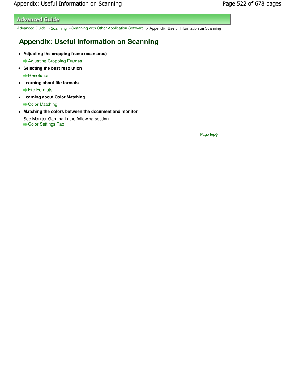 Appendix: useful information on scanning | Canon PIXMA MP250 User Manual | Page 522 / 678