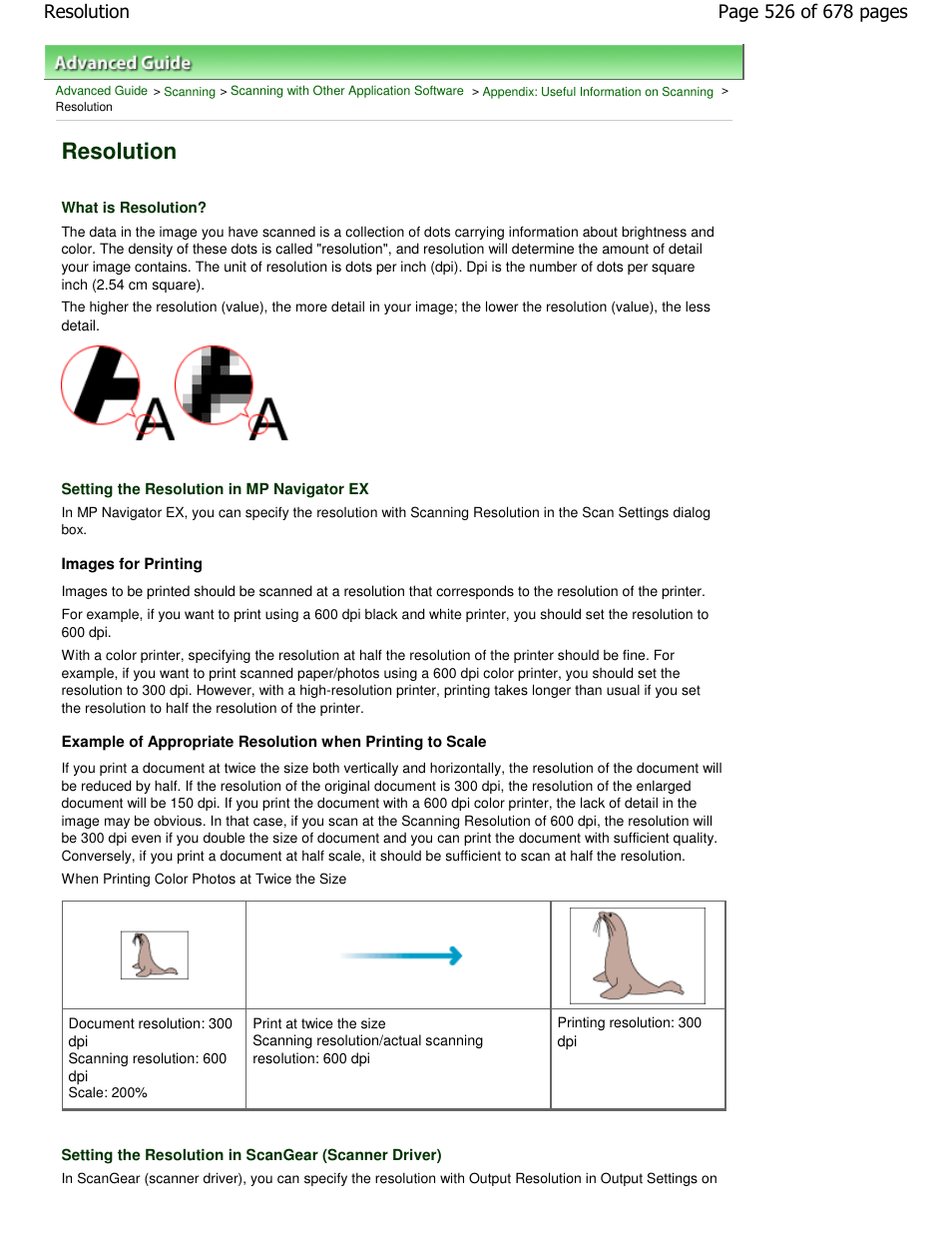 Resolution | Canon PIXMA MP250 User Manual | Page 526 / 678