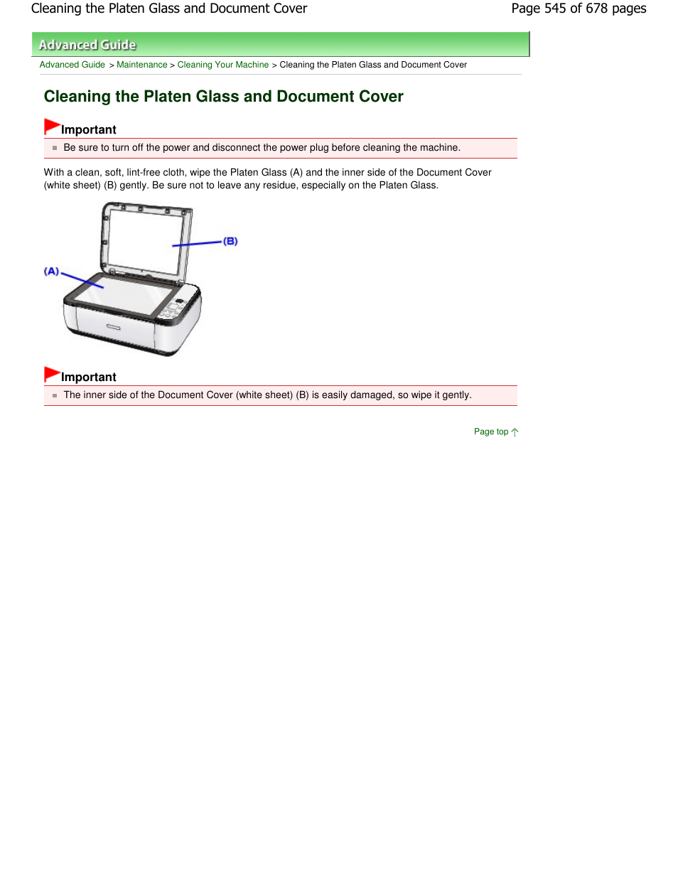Cleaning the platen glass and document cover | Canon PIXMA MP250 User Manual | Page 545 / 678