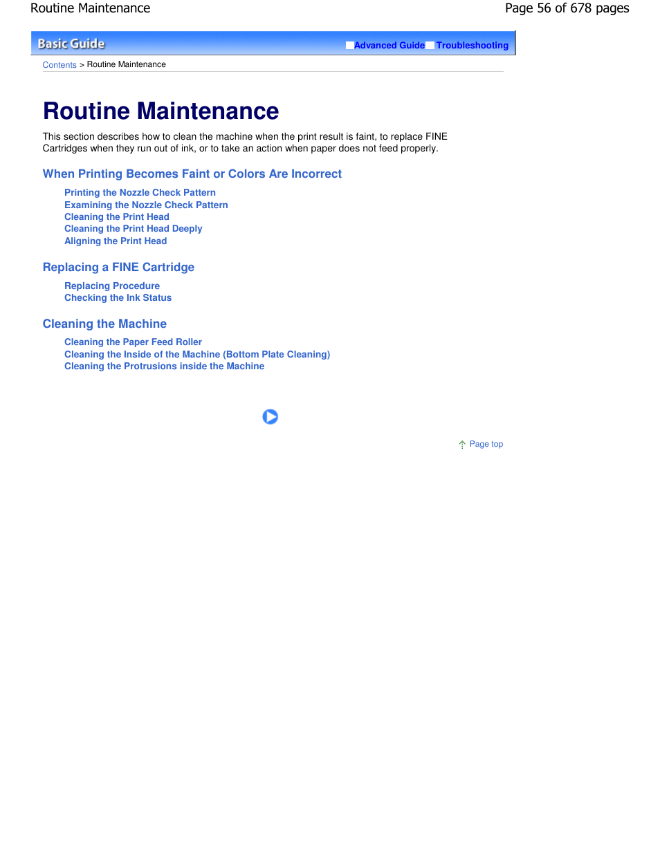 Routine maintenance | Canon PIXMA MP250 User Manual | Page 56 / 678