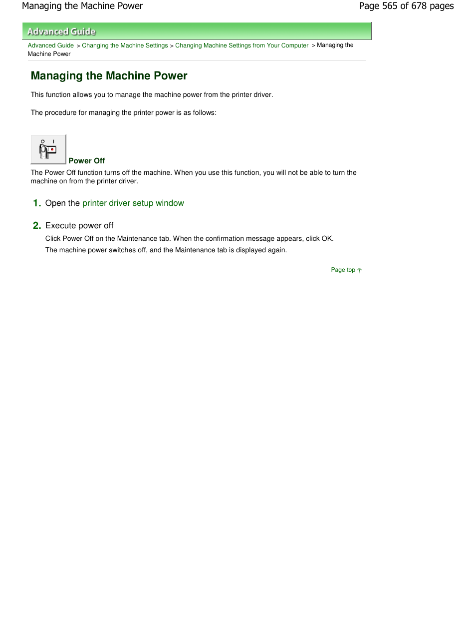 Managing the machine power | Canon PIXMA MP250 User Manual | Page 565 / 678