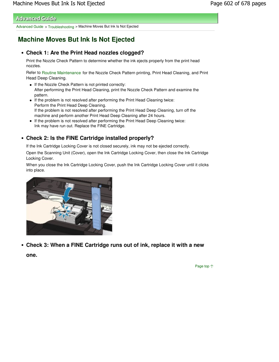 Machine moves but ink is not ejected | Canon PIXMA MP250 User Manual | Page 602 / 678