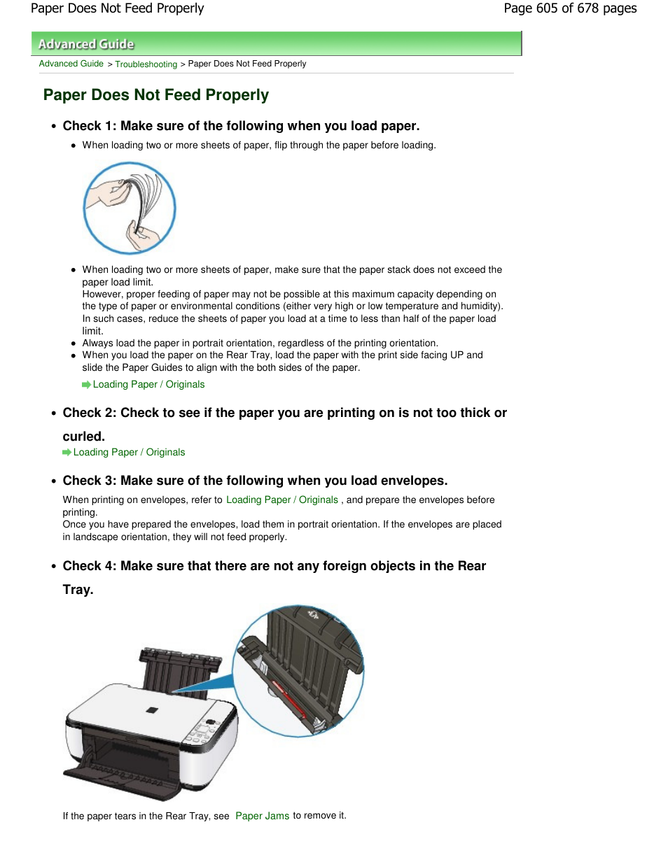 Paper does not feed properly | Canon PIXMA MP250 User Manual | Page 605 / 678