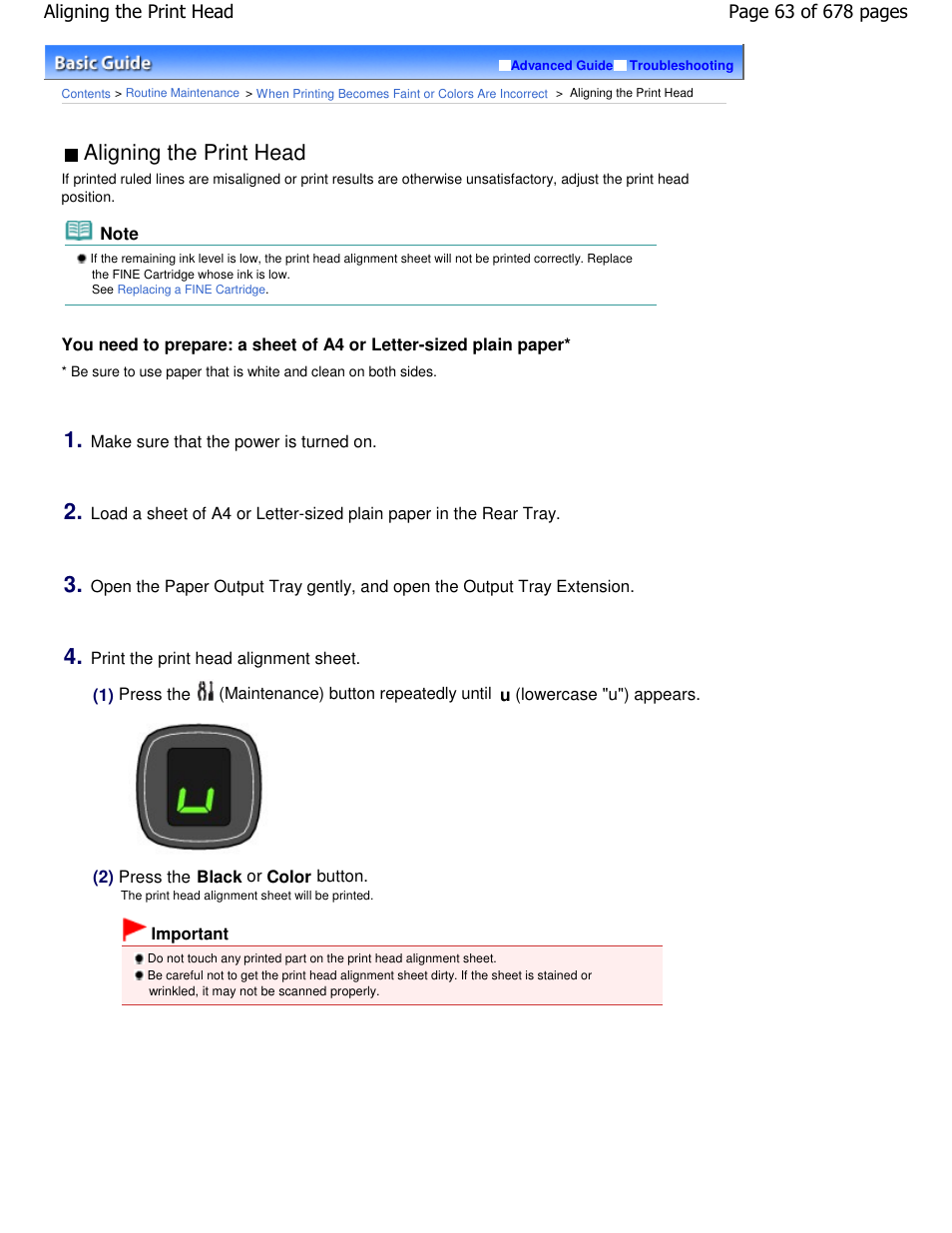 Aligning the print head | Canon PIXMA MP250 User Manual | Page 63 / 678