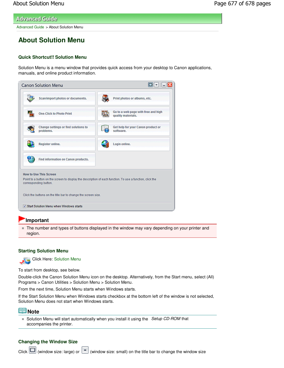 About solution menu | Canon PIXMA MP250 User Manual | Page 677 / 678