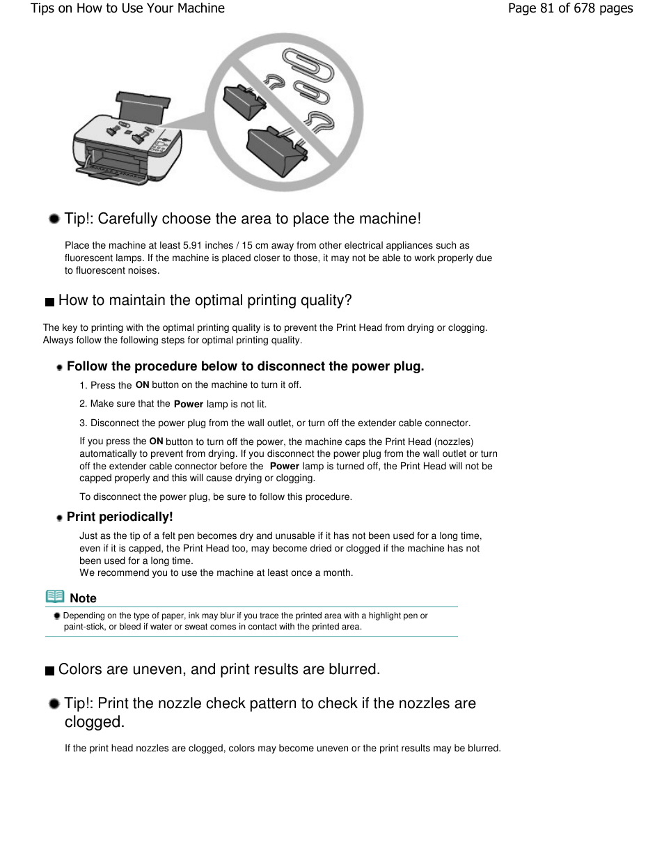 Clogged, How to maintain the optimal printing quality | Canon PIXMA MP250 User Manual | Page 81 / 678