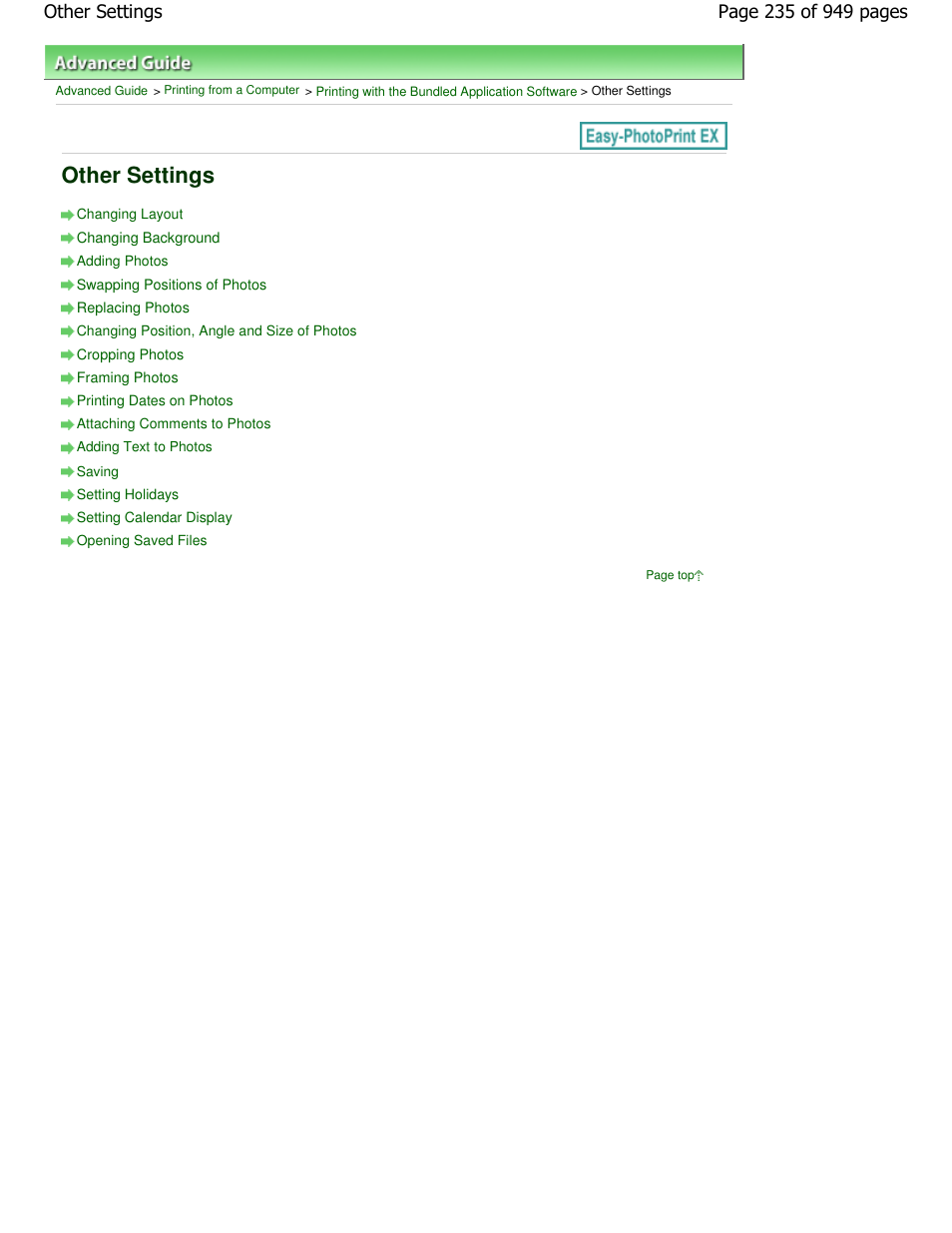 Other settings | Canon PIXMA MP560 User Manual | Page 235 / 949