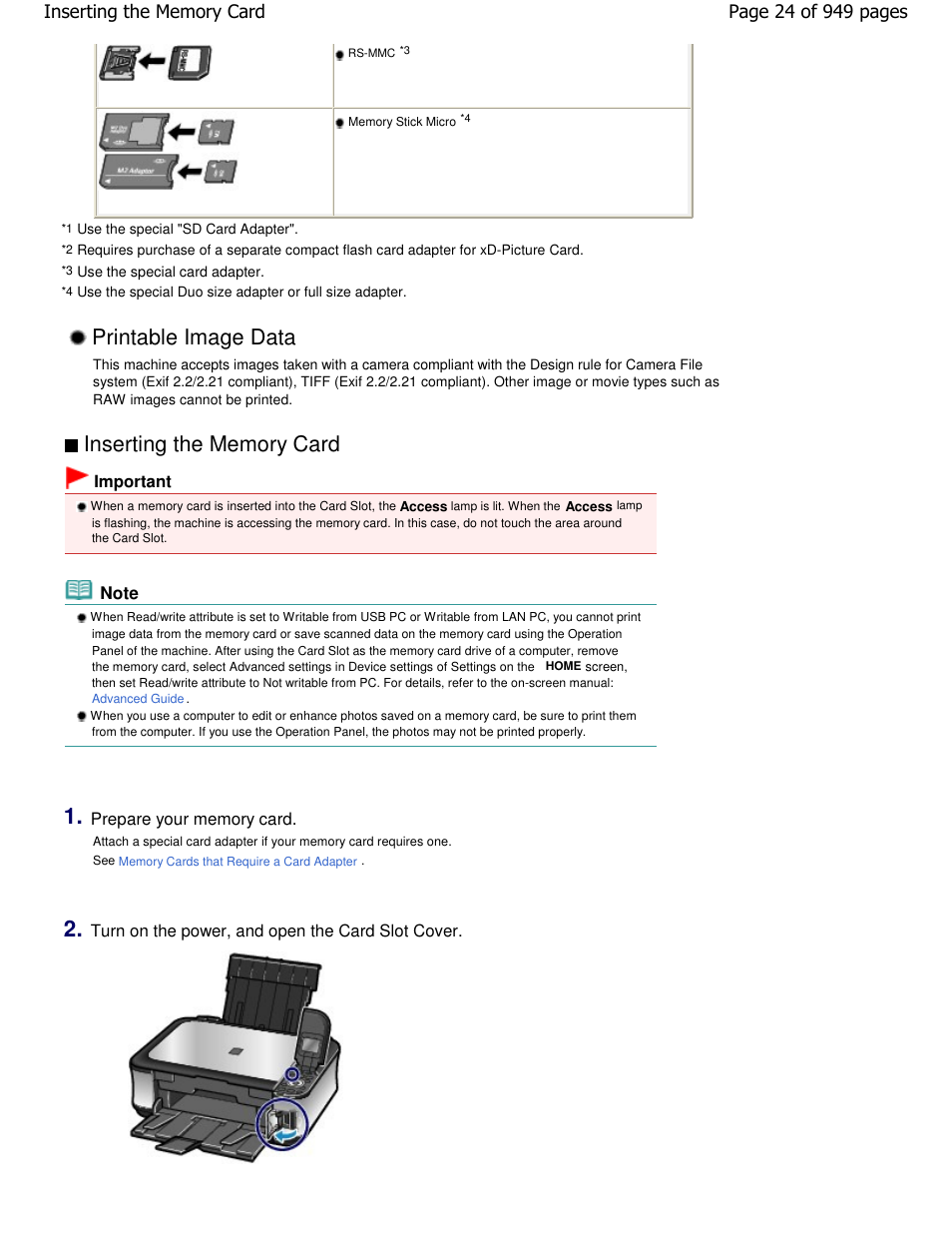 Printable image data | Canon PIXMA MP560 User Manual | Page 24 / 949