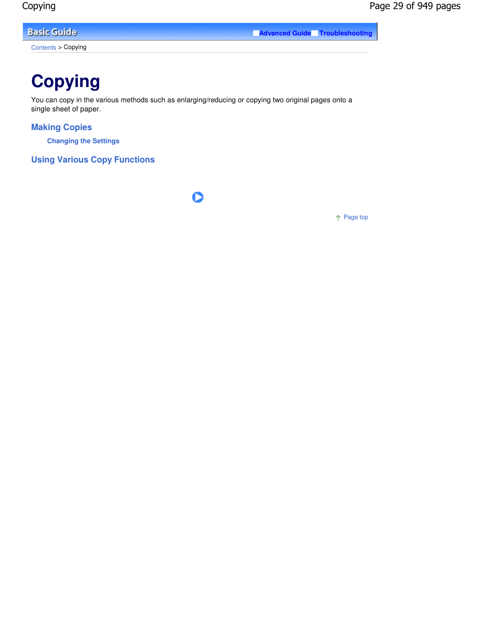 Copying | Canon PIXMA MP560 User Manual | Page 29 / 949