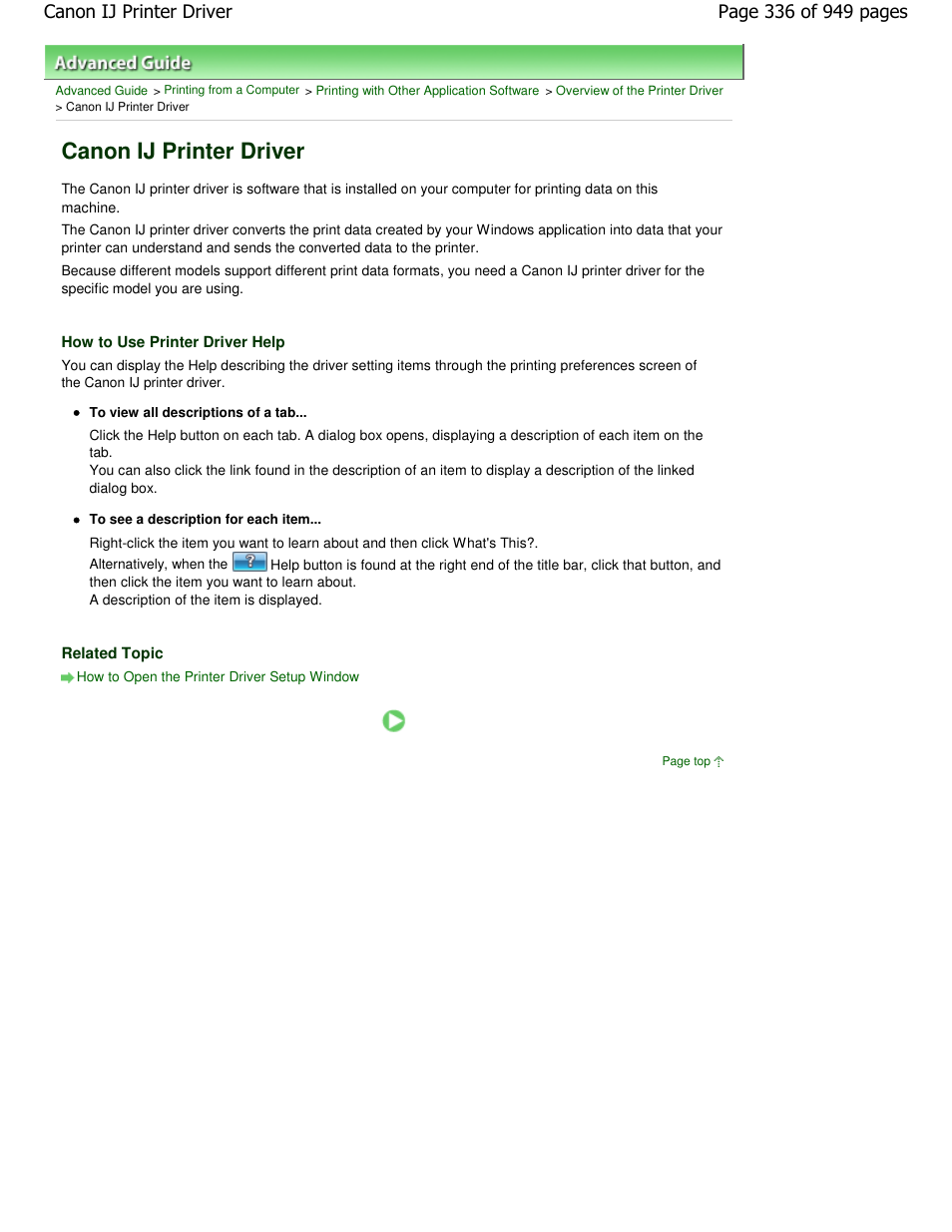 Canon ij printer driver | Canon PIXMA MP560 User Manual | Page 336 / 949