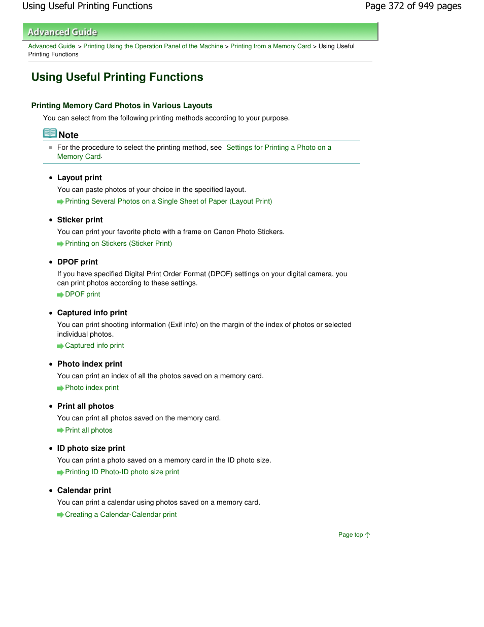 Using useful printing functions | Canon PIXMA MP560 User Manual | Page 372 / 949