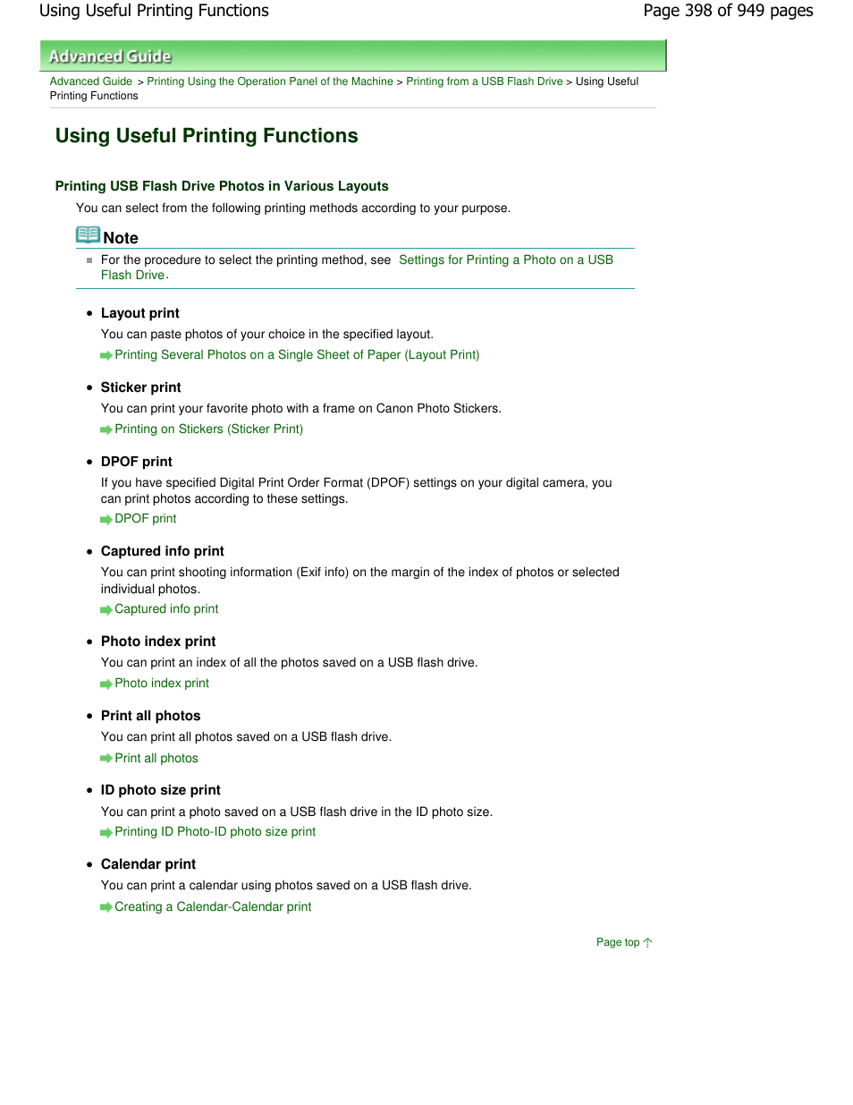 Using useful printing functions | Canon PIXMA MP560 User Manual | Page 398 / 949