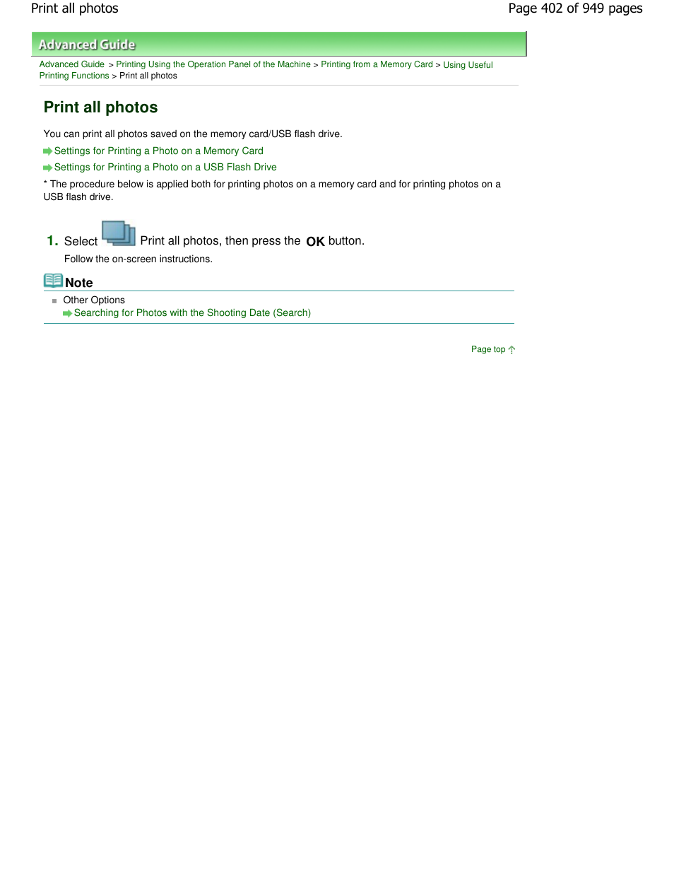 Print all photos | Canon PIXMA MP560 User Manual | Page 402 / 949