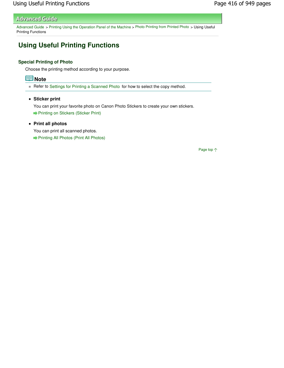 Using useful printing functions | Canon PIXMA MP560 User Manual | Page 416 / 949