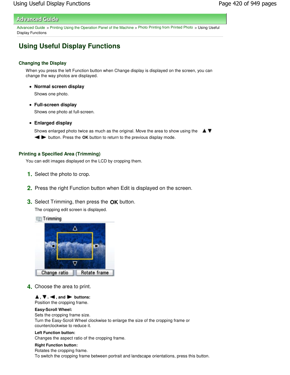 Using useful display functions | Canon PIXMA MP560 User Manual | Page 420 / 949