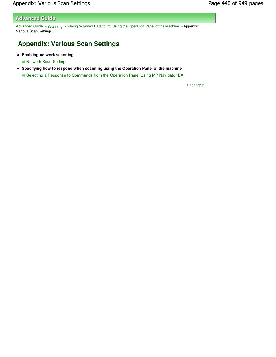 Appendix: various scan settings | Canon PIXMA MP560 User Manual | Page 440 / 949