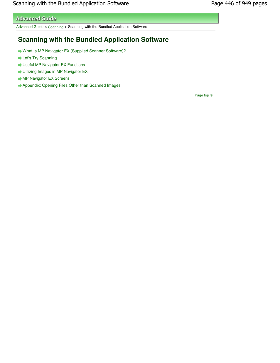 Scanning with the bundled application software | Canon PIXMA MP560 User Manual | Page 446 / 949