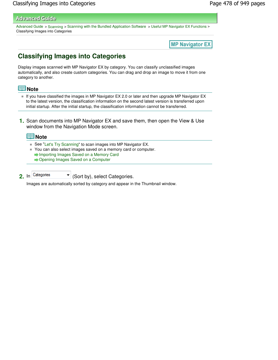 Classifying images into categories | Canon PIXMA MP560 User Manual | Page 478 / 949