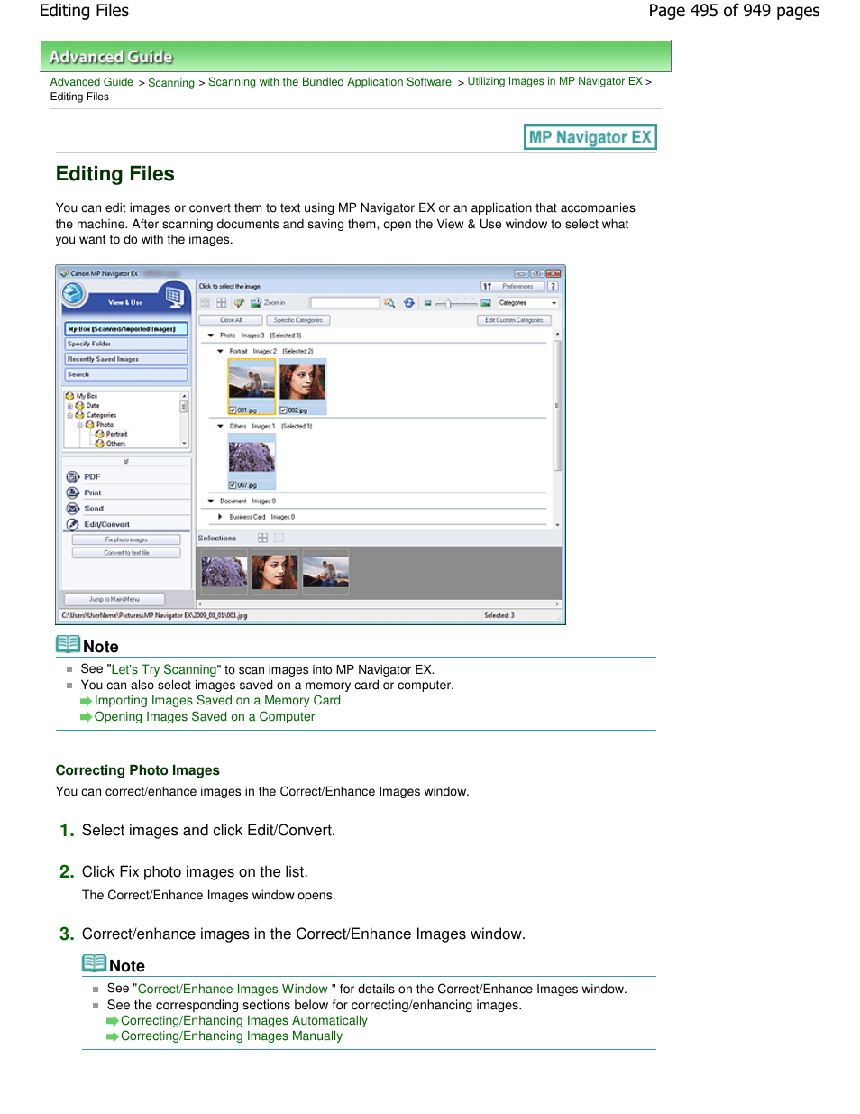Editing files | Canon PIXMA MP560 User Manual | Page 495 / 949