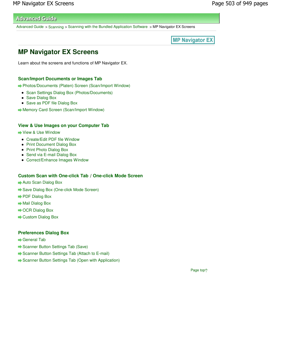 Mp navigator ex screens | Canon PIXMA MP560 User Manual | Page 503 / 949