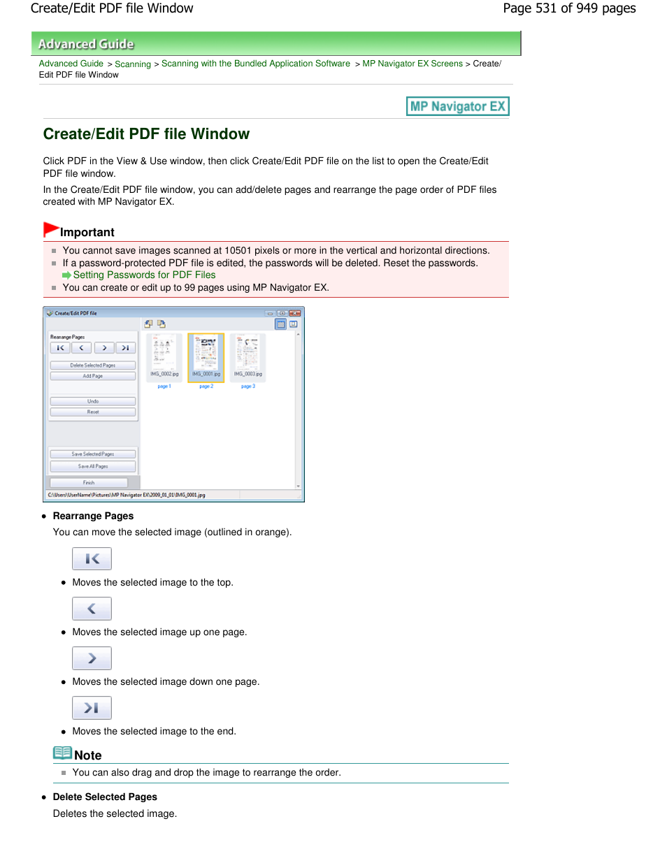 Create/edit pdf file window | Canon PIXMA MP560 User Manual | Page 531 / 949