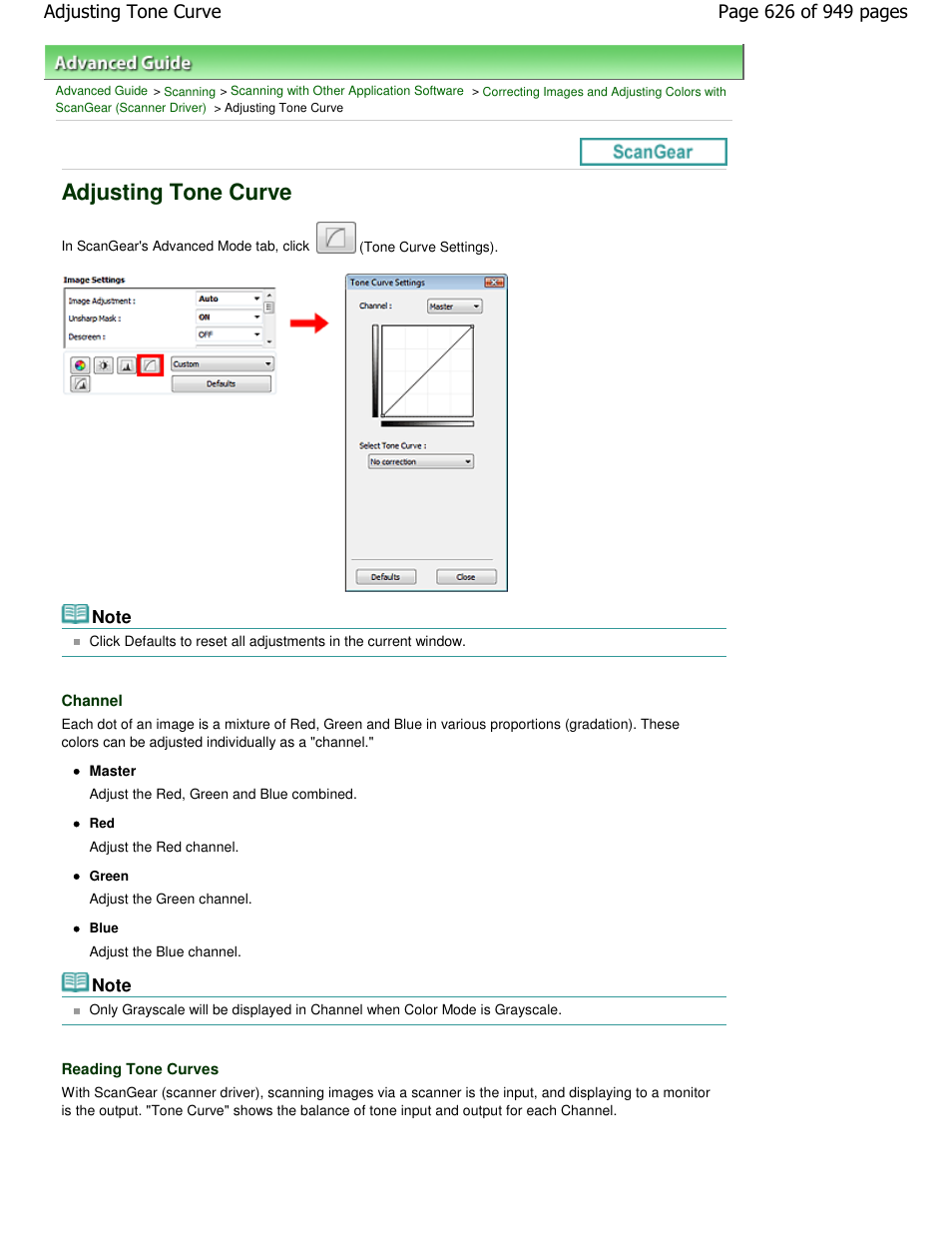 Adjusting tone curve | Canon PIXMA MP560 User Manual | Page 626 / 949