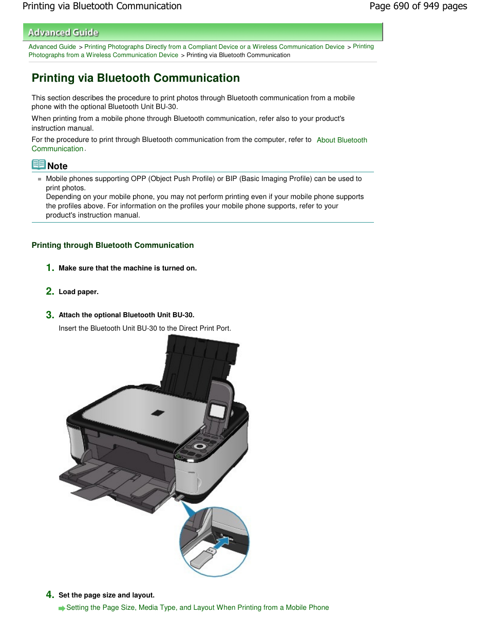 Printing via bluetooth communication | Canon PIXMA MP560 User Manual | Page 690 / 949