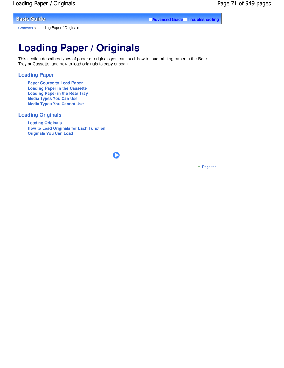 Loading paper / originals | Canon PIXMA MP560 User Manual | Page 71 / 949