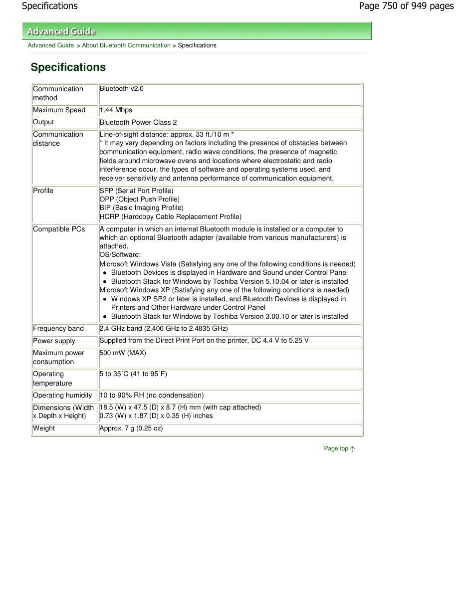 Specifications | Canon PIXMA MP560 User Manual | Page 750 / 949