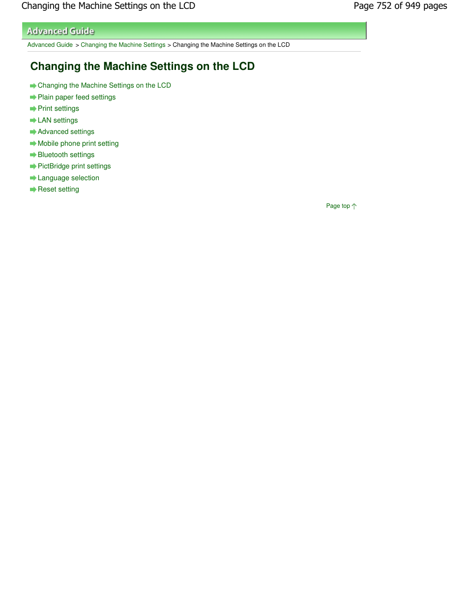 Changing the machine settings on the lcd | Canon PIXMA MP560 User Manual | Page 752 / 949