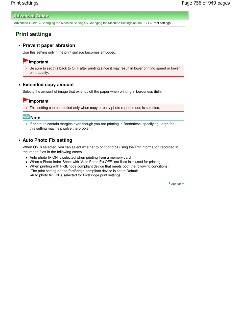 Print settings | Canon PIXMA MP560 User Manual | Page 756 / 949