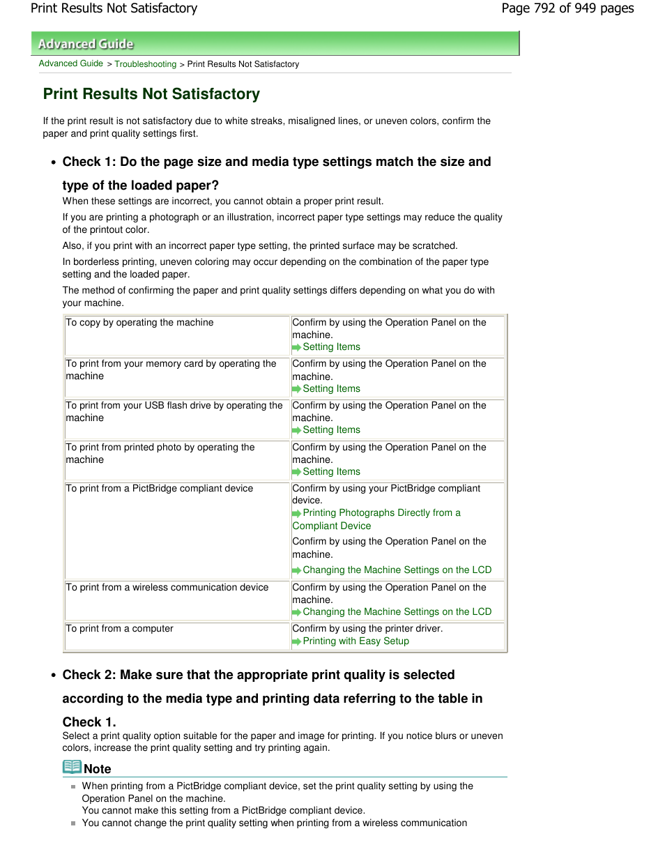 Print results not satisfactory | Canon PIXMA MP560 User Manual | Page 792 / 949