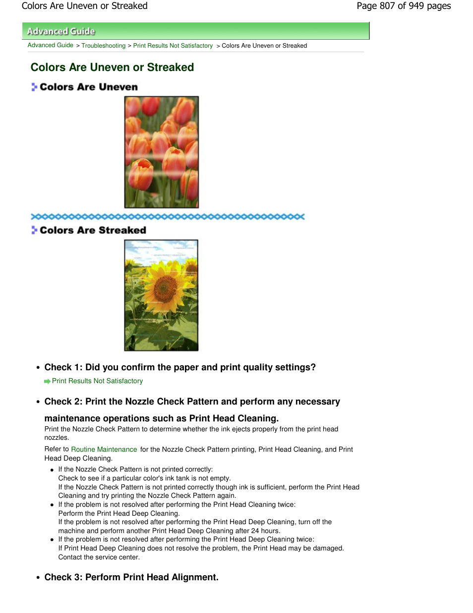 Colors are uneven or streaked | Canon PIXMA MP560 User Manual | Page 807 / 949