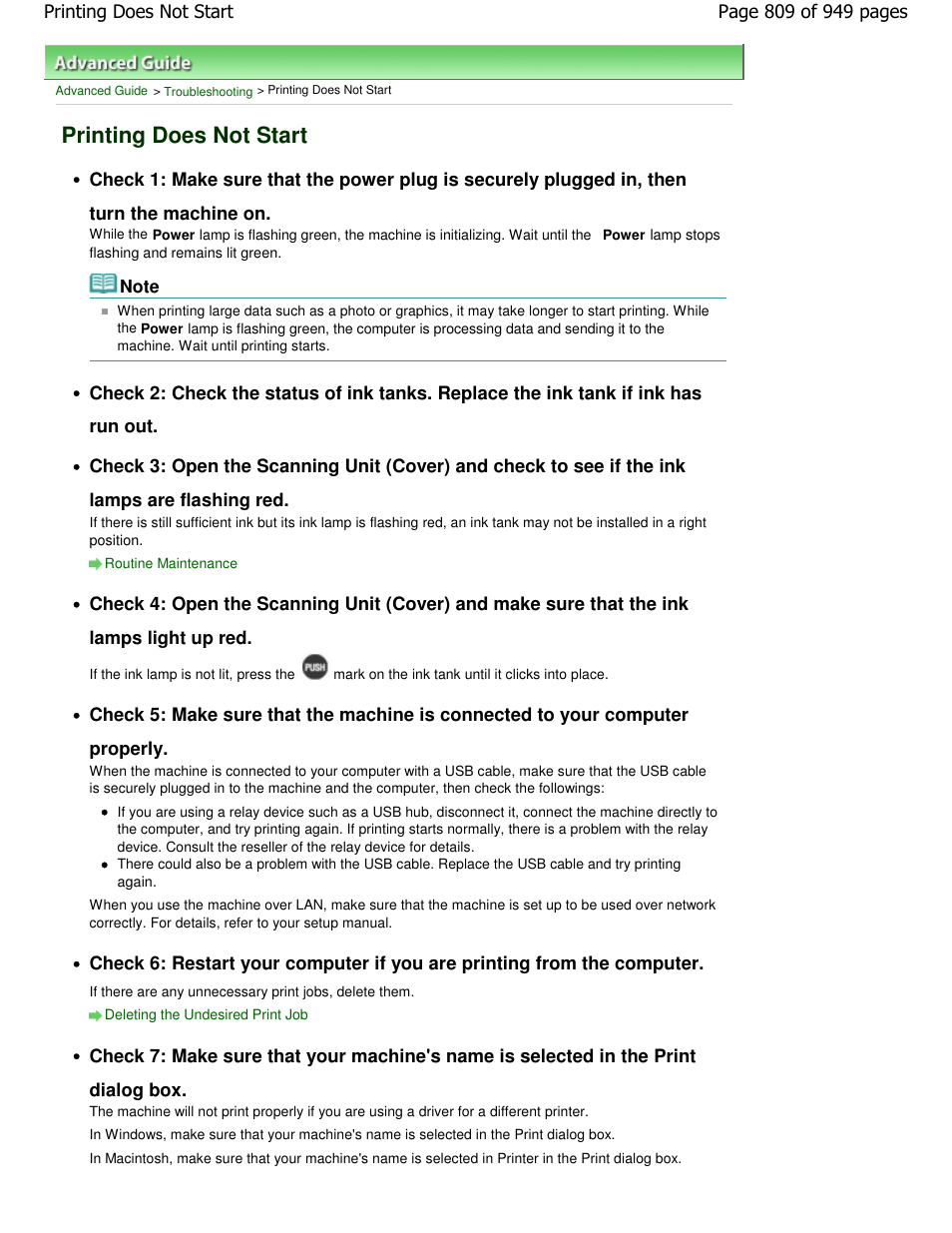 Printing does not start | Canon PIXMA MP560 User Manual | Page 809 / 949