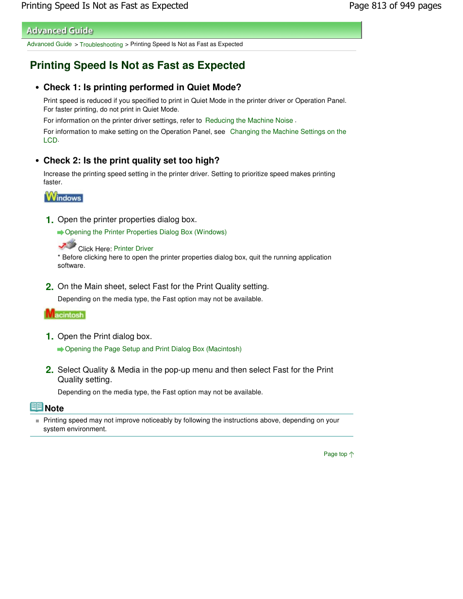 Printing speed is not as fast as expected | Canon PIXMA MP560 User Manual | Page 813 / 949