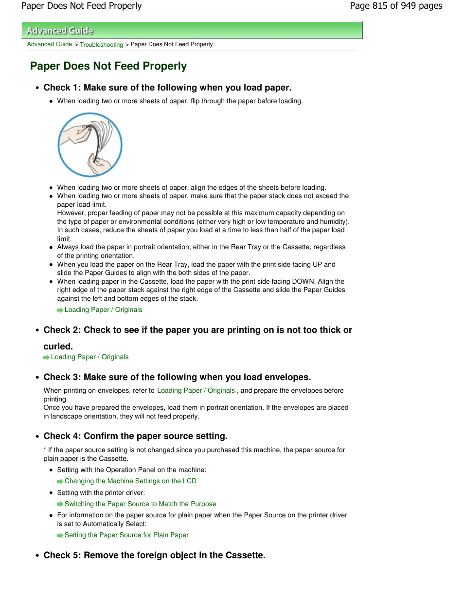 Paper does not feed properly | Canon PIXMA MP560 User Manual | Page 815 / 949
