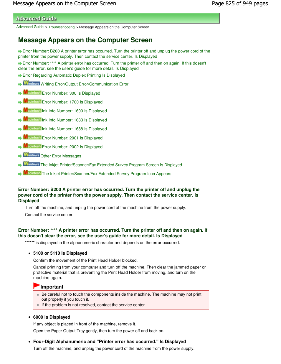 Message appears on the computer screen | Canon PIXMA MP560 User Manual | Page 825 / 949
