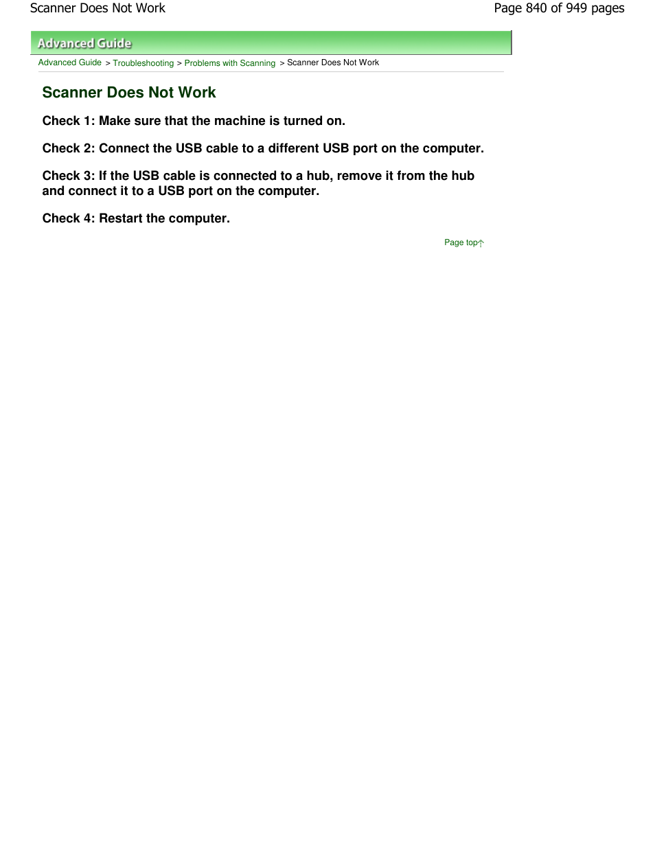 Scanner does not work | Canon PIXMA MP560 User Manual | Page 840 / 949