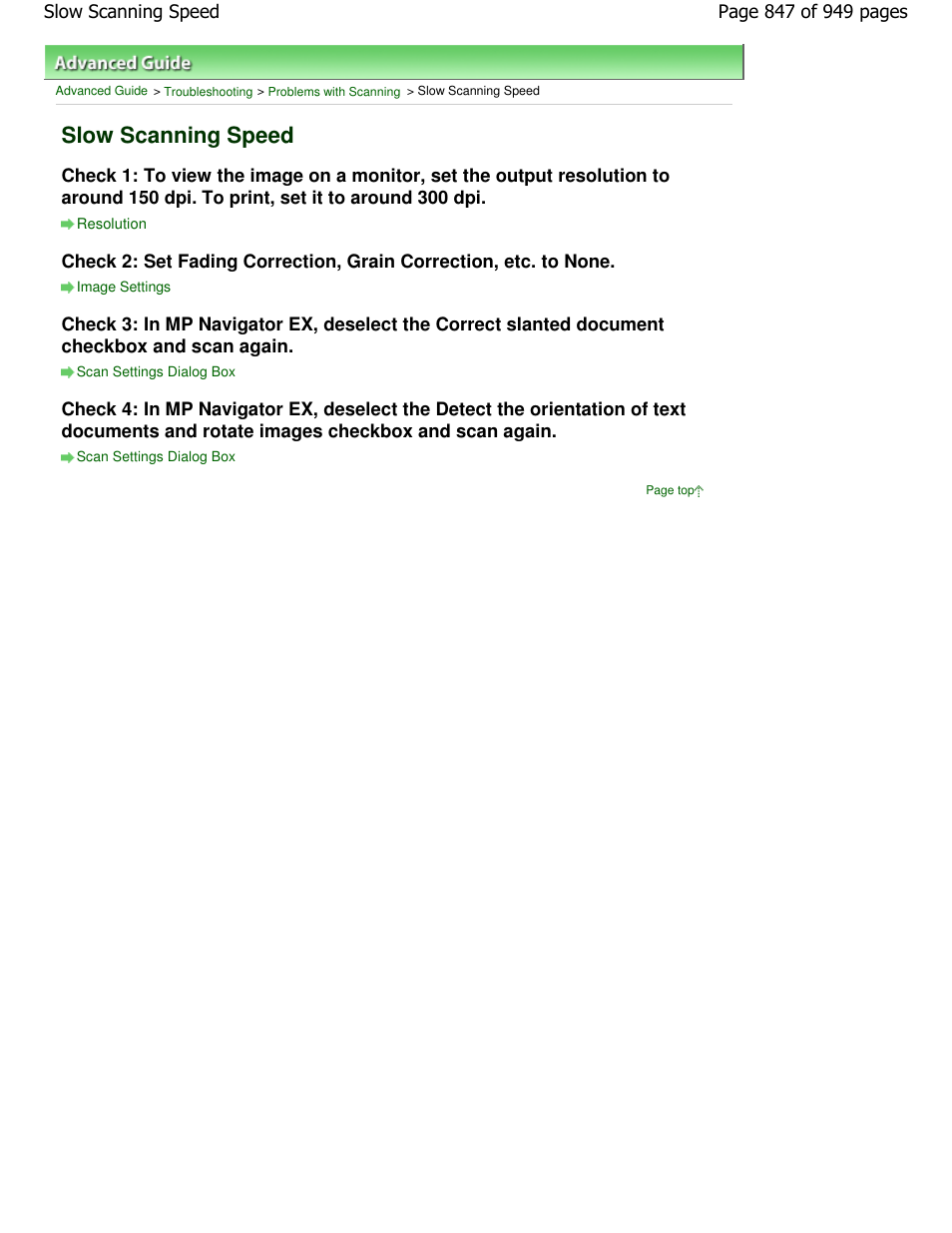 Slow scanning speed | Canon PIXMA MP560 User Manual | Page 847 / 949