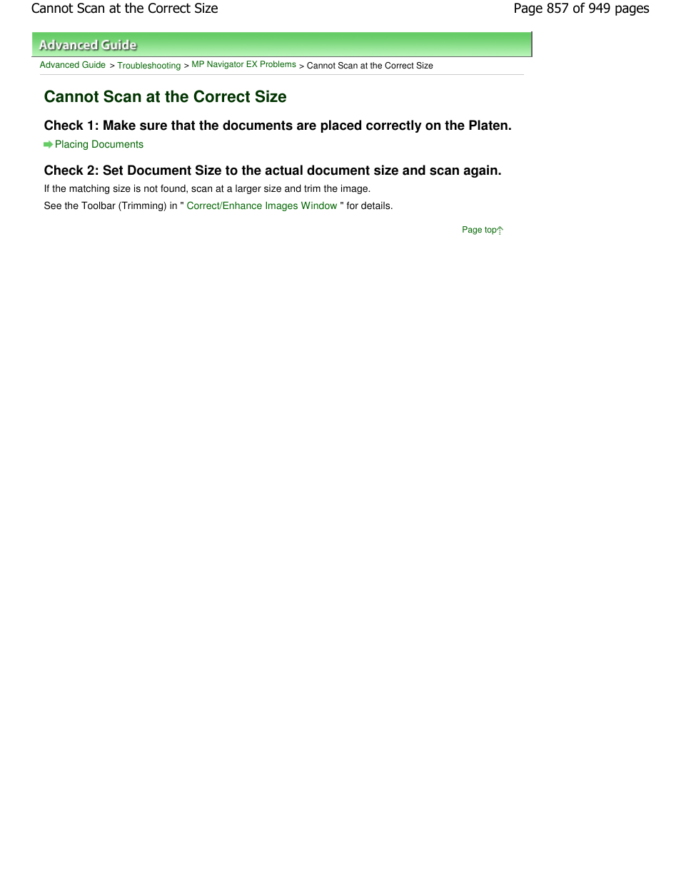 Cannot scan at the correct size | Canon PIXMA MP560 User Manual | Page 857 / 949