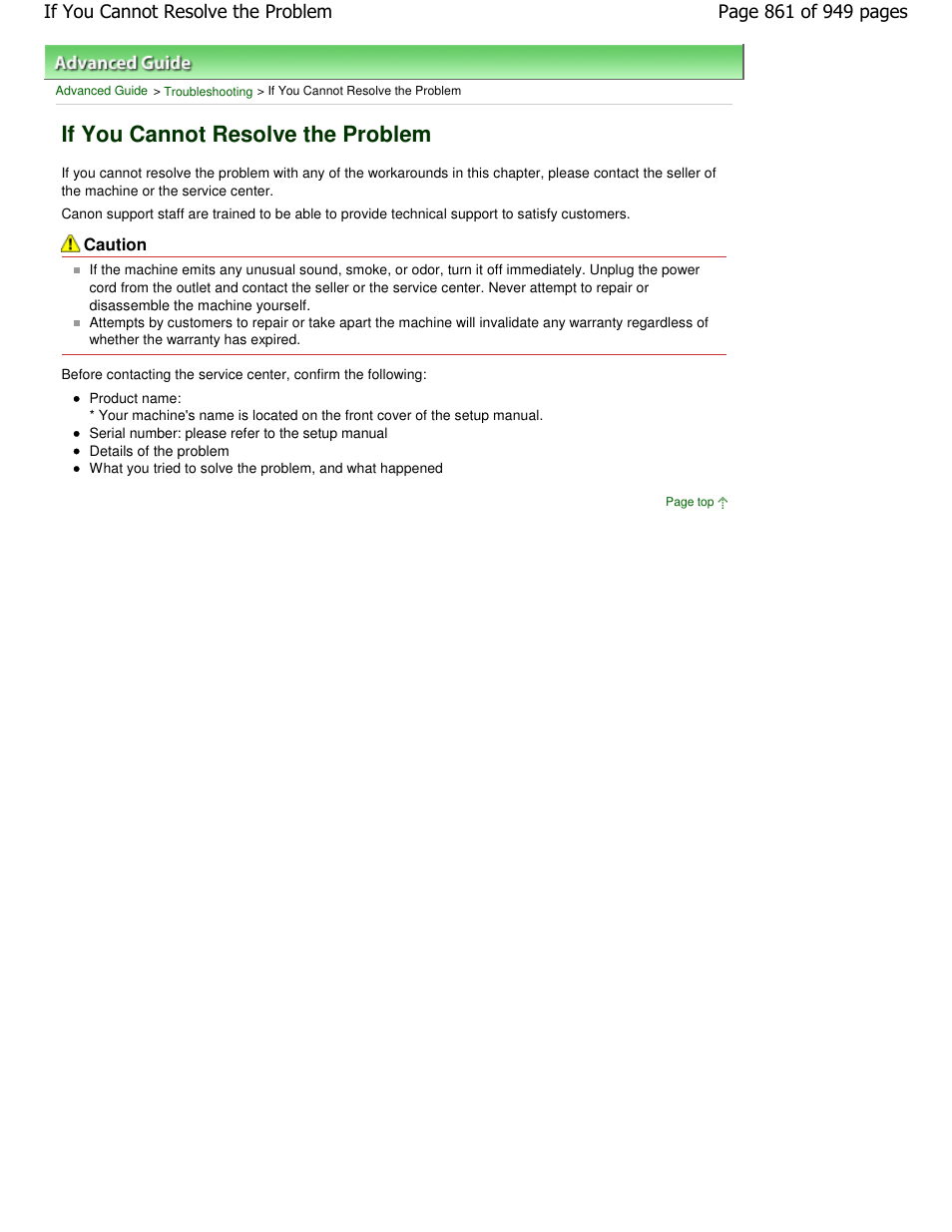 If you cannot resolve the problem | Canon PIXMA MP560 User Manual | Page 861 / 949