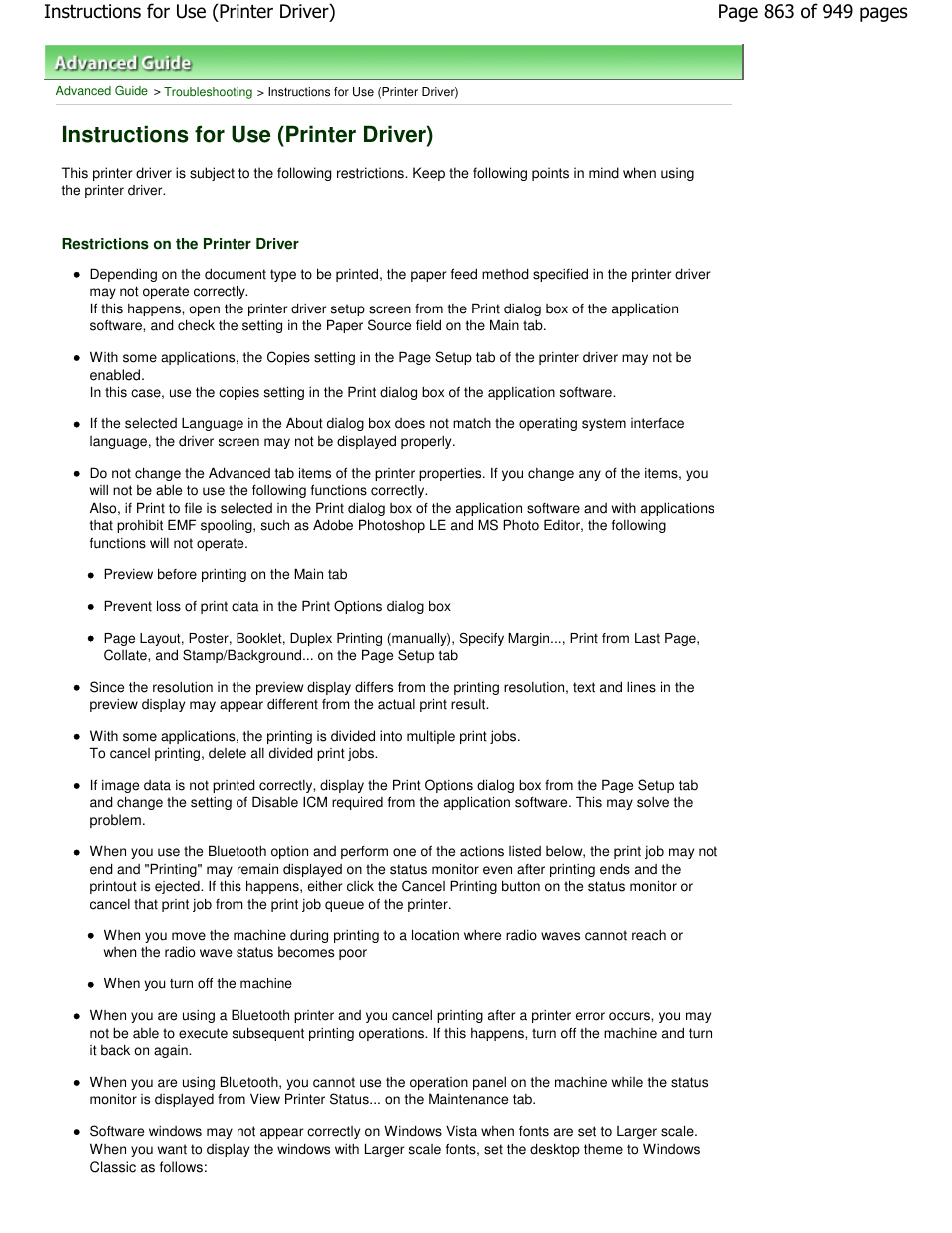 Instructions for use (printer driver) | Canon PIXMA MP560 User Manual | Page 863 / 949