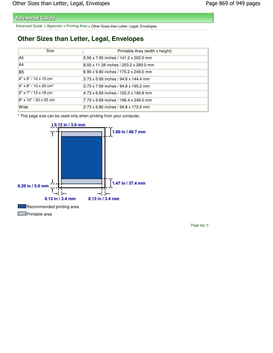 Other sizes than letter, legal, envelopes | Canon PIXMA MP560 User Manual | Page 869 / 949