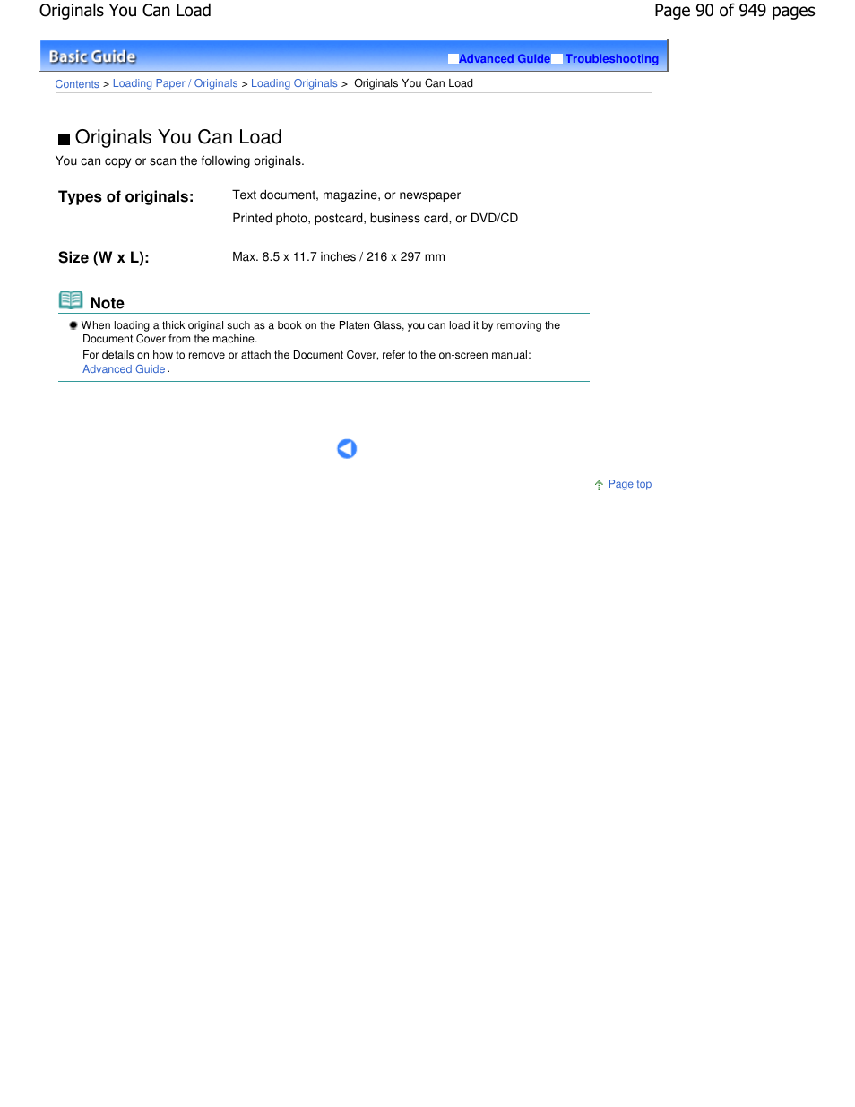 Originals you can load | Canon PIXMA MP560 User Manual | Page 90 / 949