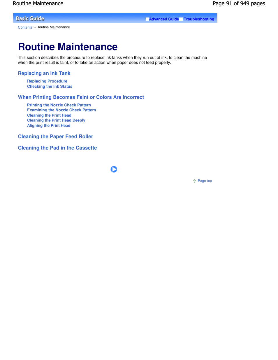 Routine maintenance | Canon PIXMA MP560 User Manual | Page 91 / 949