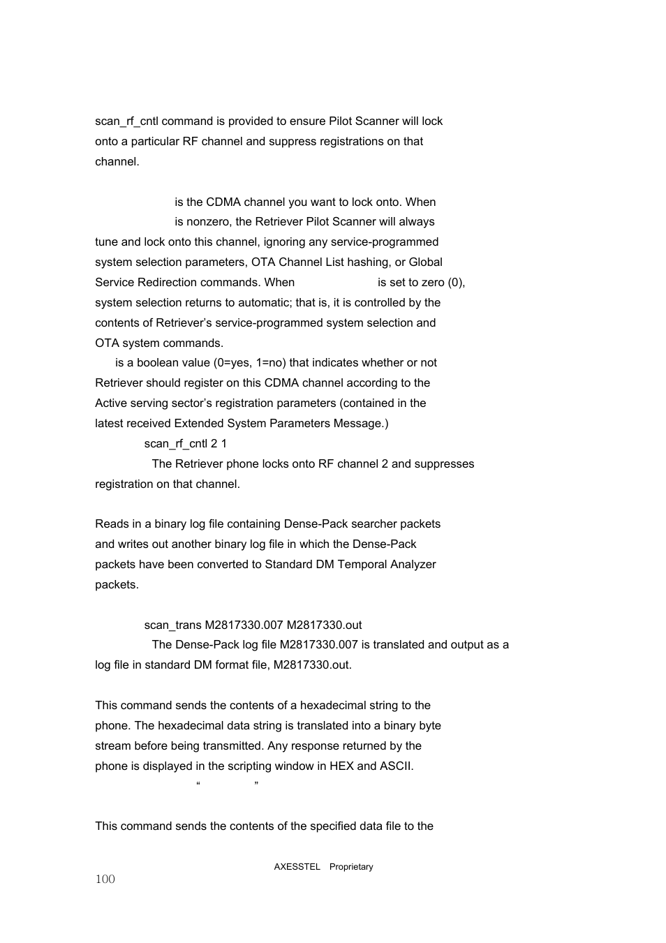 Scan_trans, Send_data, Send_data_file | Axesstel PST User Manual | Page 100 / 133