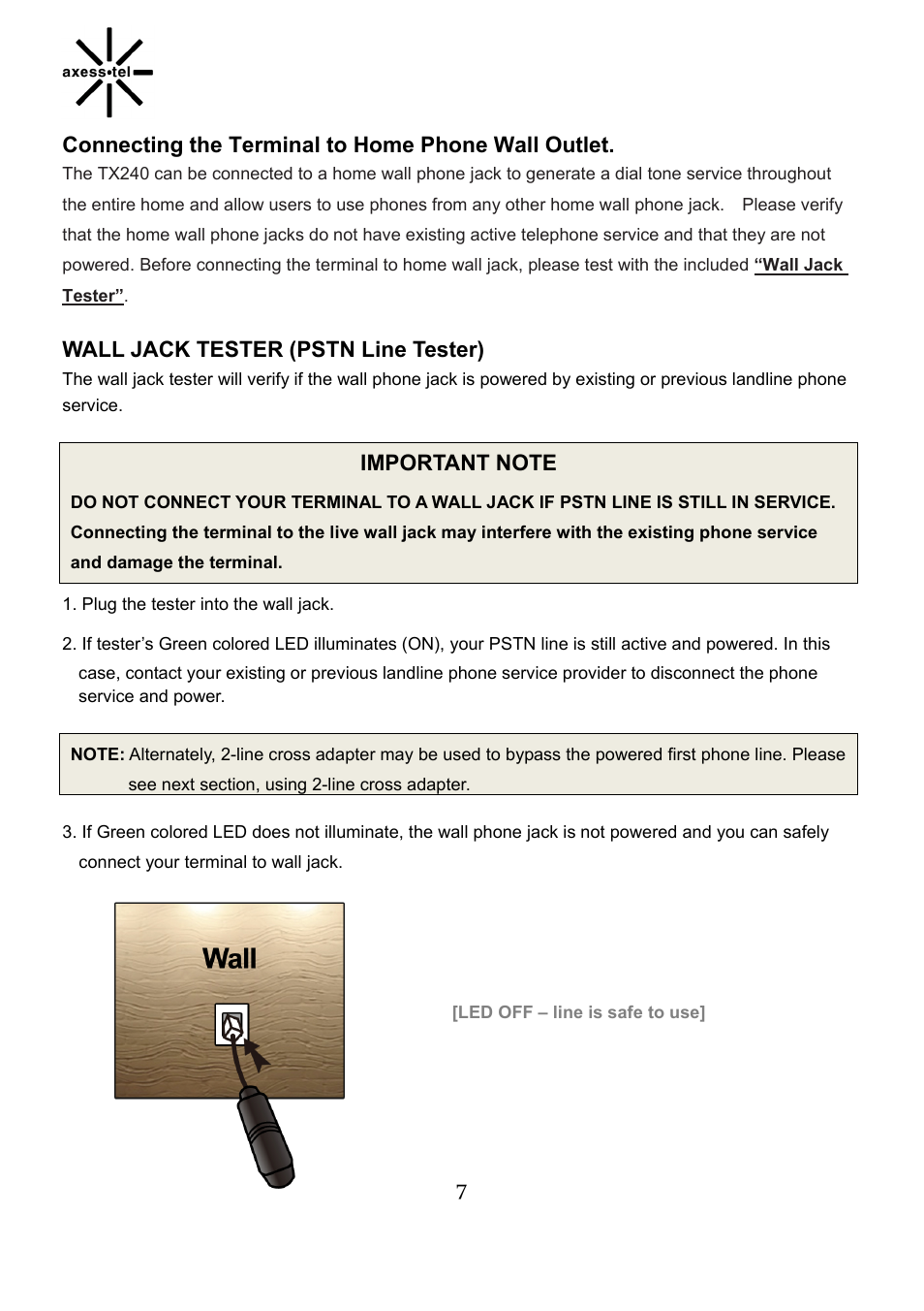 Axesstel TX240G User Manual | Page 7 / 28