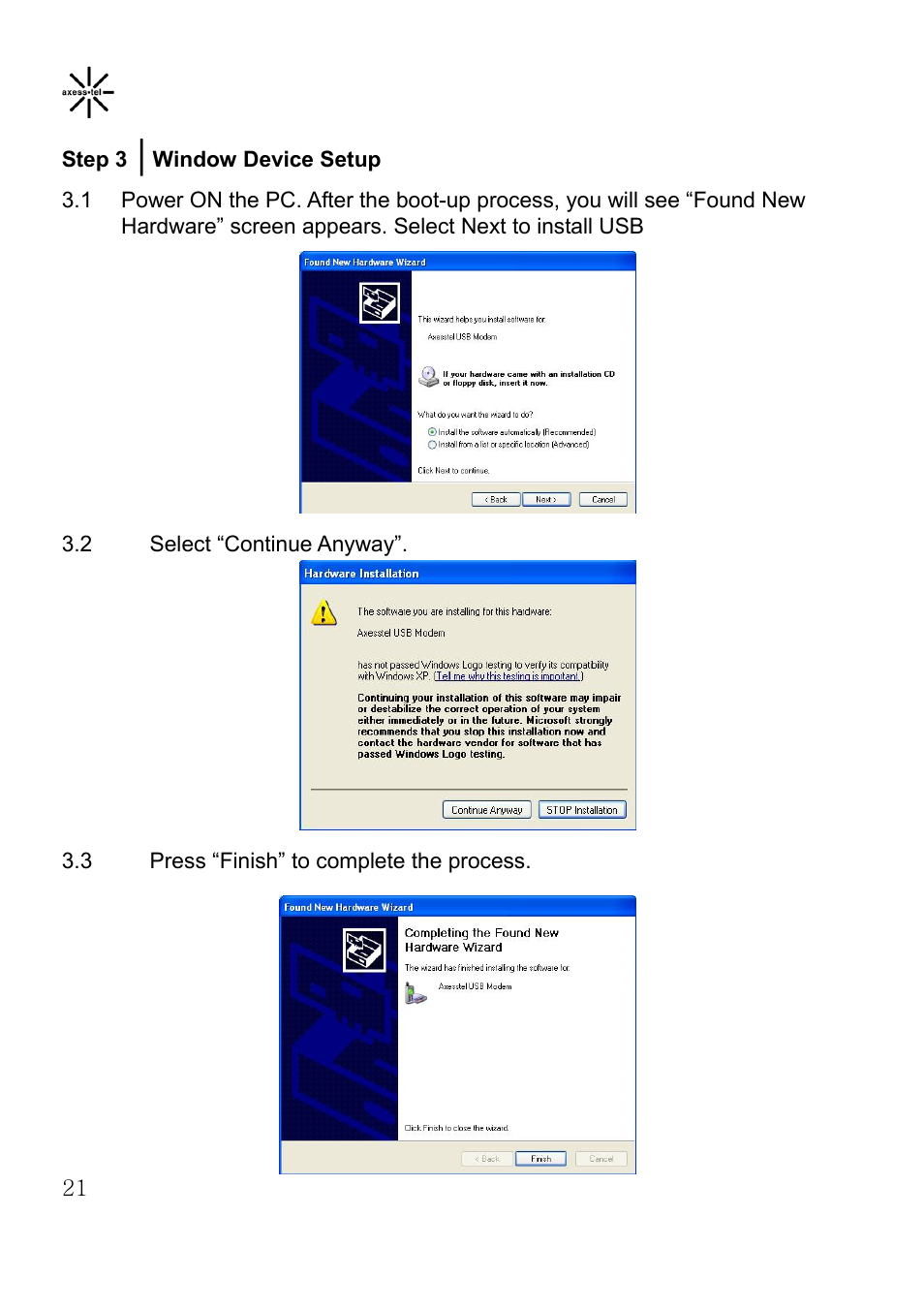 Axesstel MV400 User Manual | Page 22 / 58