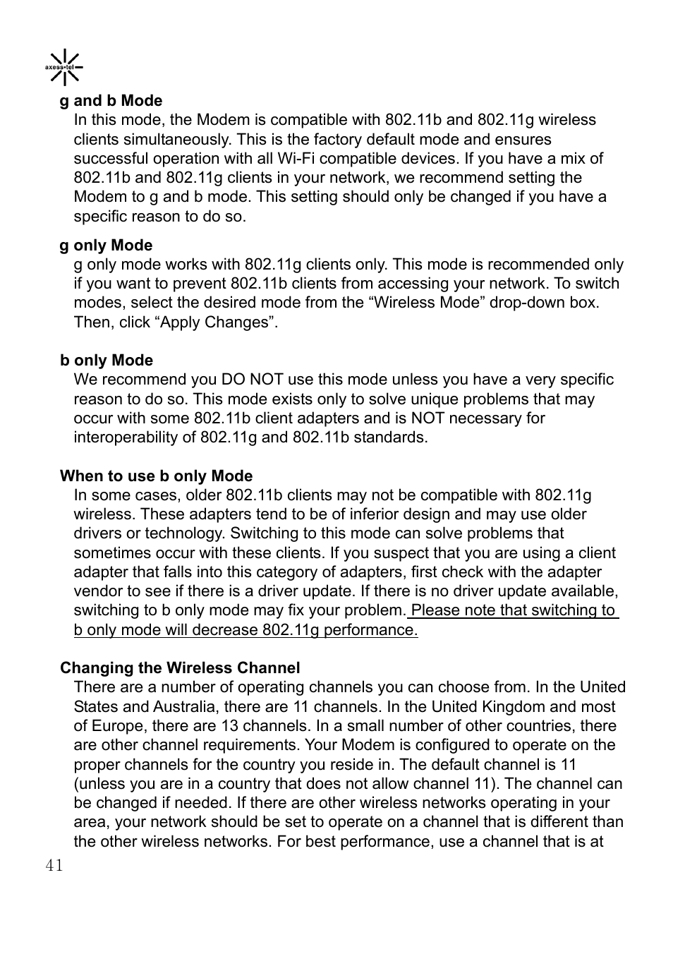 Axesstel MV400 User Manual | Page 42 / 58