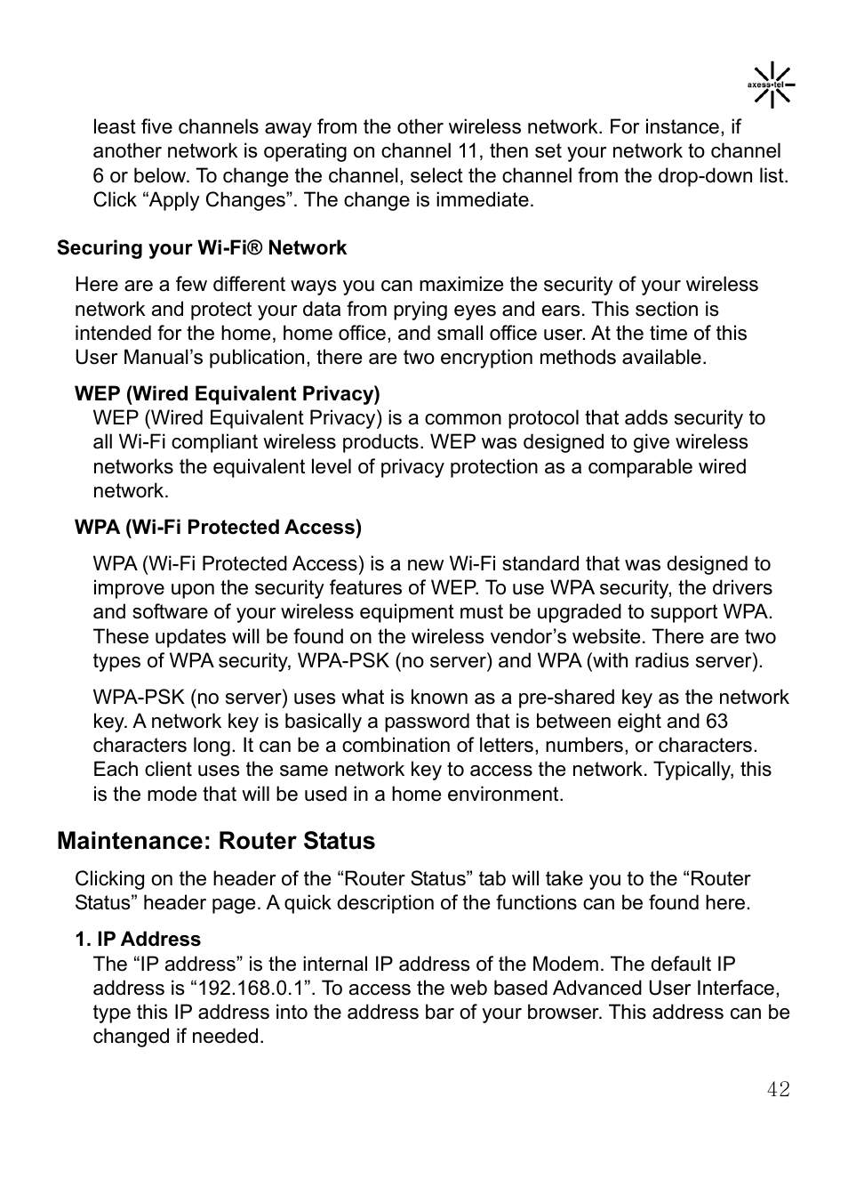 Maintenance: router status | Axesstel MV400 User Manual | Page 43 / 58